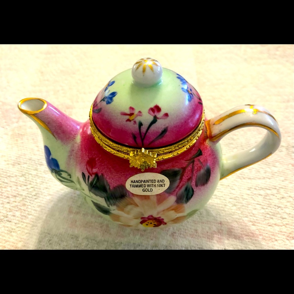 Vintage Formalities Floral Teapot with 10KT Gold Trim by Baum Bros.
